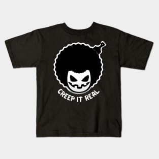 Fun Afro Halloween evil scary face Kids T-Shirt